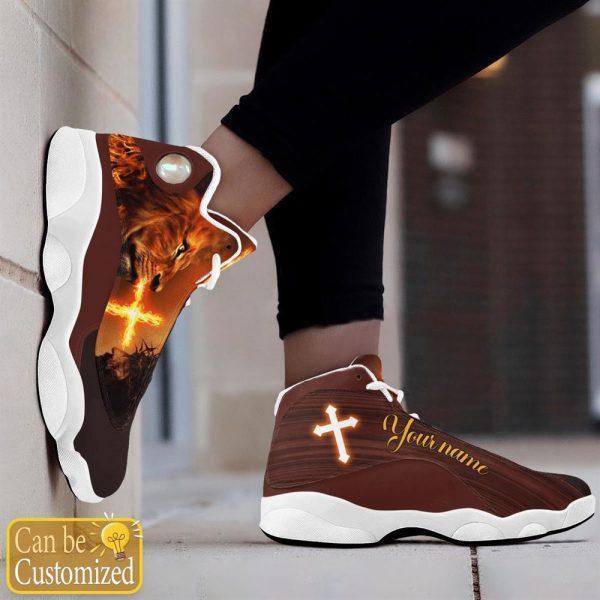 Christian Shoes, Jesus Lion And Fire Custom Name Jd13 Shoes, Jesus Christ Shoes, Jesus Jd13 Shoes