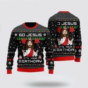 Christian Sweater, Birthday Jesus Ugly Christmas Sweater,…