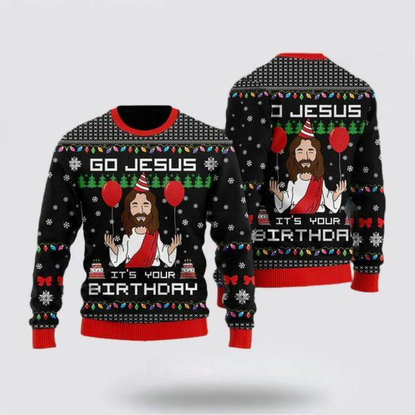 Christian Sweater, Birthday Jesus Ugly Christmas Sweater, Jesus Christmas Sweater, Jesus Saves Shirt