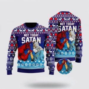 Christian Sweater, Funny Jesus Not Today Satan…