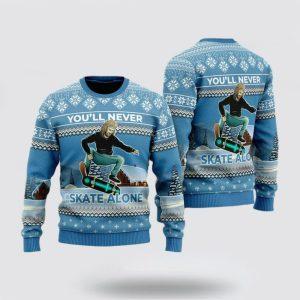 Christian Sweater, Funny Jesus Skateboarding Ugly Christmas…