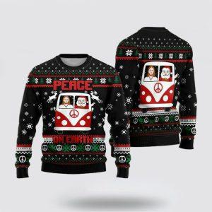 Christian Sweater, Jesus & Santa Peace On…