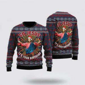 Christian Sweater, Jesus’s Birthday Go Jesus Ugly…