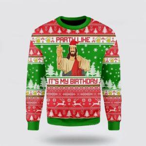 Christian Sweater, My Birthday Jesus Ugly Christmas…