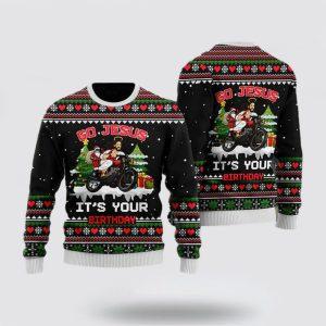 Christian Sweater, Santa Jesus Ride Motobike Ugly…