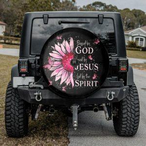 Christian Tire Cover Blessed By God Loved By Jesus Pink Sunflower Spare Tire Cover Jesus Tire Cover Spare Tire Cover 2 esvjlr.jpg