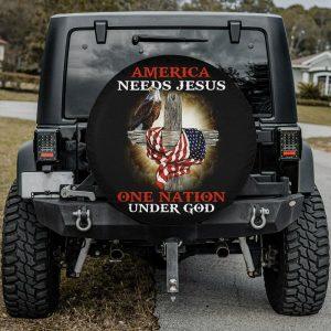Christian Tire Cover, Cross Flag Jesus Christ…