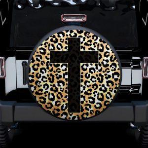 Christian Tire Cover, Cross Jesus Leopard Skin…