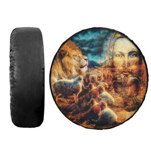 Christian Tire Cover Jesus And Lambs And Lion God Power Lion Tire Cover Jesus Tire Cover Spare Tire Cover 4 wancpx.jpg