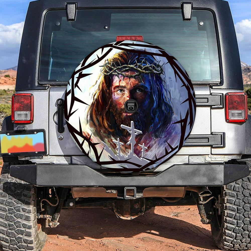 Christian Tire Cover, Jesus Christ The God Spare Tire Cover, Jesus Tire Cover, Spare Tire Cover