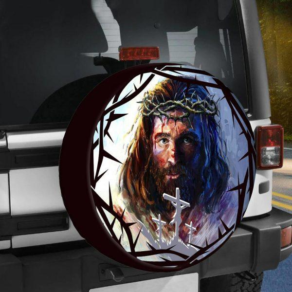 Christian Tire Cover, Jesus Christ The God Spare Tire Cover, Jesus Tire Cover, Spare Tire Cover