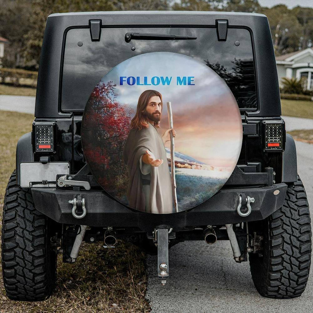 Christian Tire Cover, Jesus Follow Me Tire Protector Covers, Jesus Tire Cover, Spare Tire Cover Christian Tire Cover, Jesus Follow Me Tire Protector Covers, Jesus Tire Cover, Spare Tire Cover