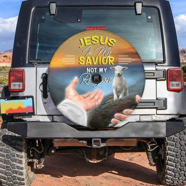 Christian Tire Cover, Jesus Is My Savior Spare Tire Cover, Jesus Tire Cover, Spare Tire Cover