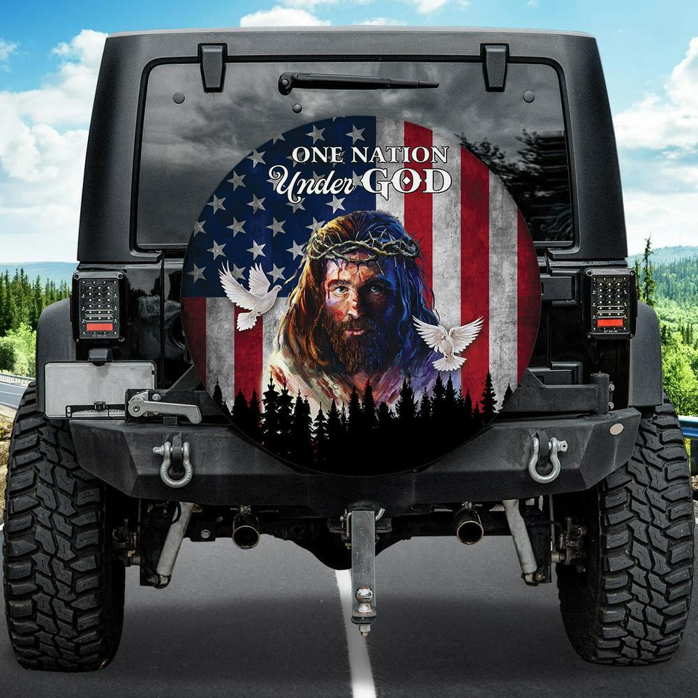Christian Tire Cover, Jesus Painting Spare Tire Cover, Jesus Tire Cover, Spare Tire Cover