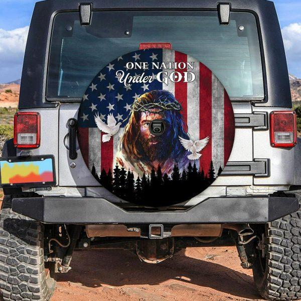 Christian Tire Cover, Jesus Painting Spare Tire Cover, Jesus Tire Cover, Spare Tire Cover