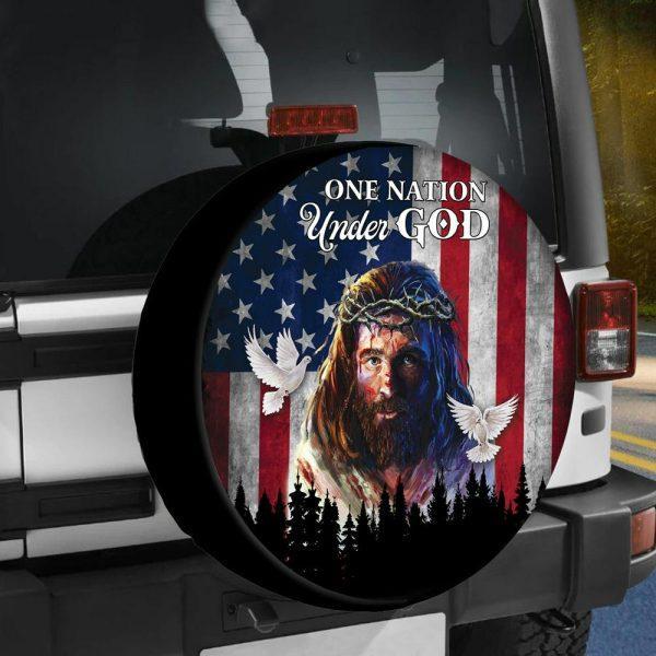 Christian Tire Cover, Jesus Painting Spare Tire Cover, Jesus Tire Cover, Spare Tire Cover