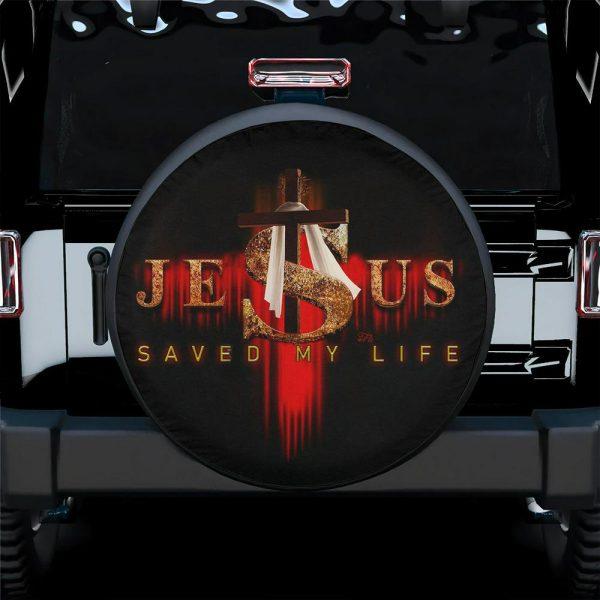 Christian Tire Cover, Jesus Saved My Life Wheel Cover, Jesus Tire Cover, Spare Tire Cover