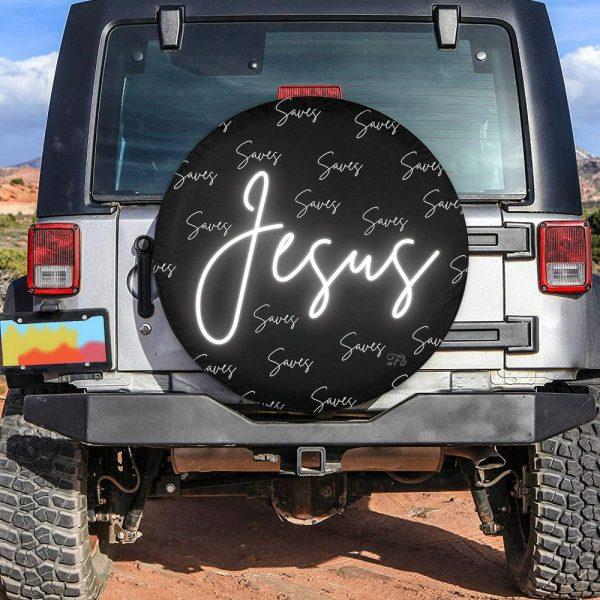 Christian Tire Cover, Jesus Saves From Darkness To Light Tire Cover, Jesus Tire Cover, Spare Tire Cover