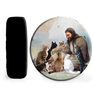 Christian Tire Cover Jesus With Cats Spare Tire Cover Jesus Tire Cover Spare Tire Cover 4 e9rrcm.jpg