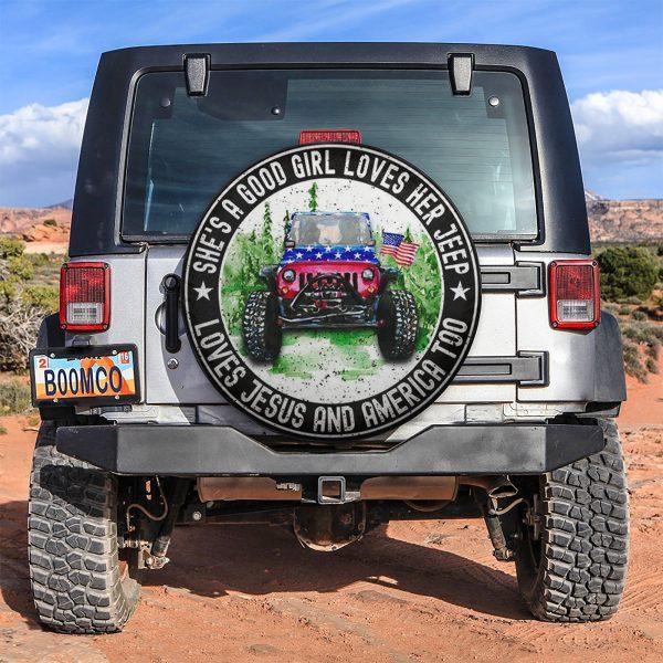 Christian Tire Cover, She Love Her Love Jesus Jeep Car Spare Tire Cover, Jesus Tire Cover, Spare Tire Cover