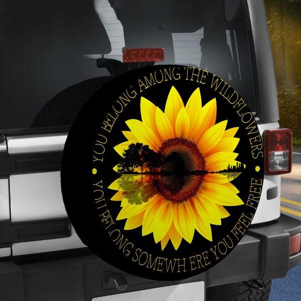 Christian Tire Cover, Sunflower Artwork Tire Cover, Jesus Tire Cover, Spare Tire Cover