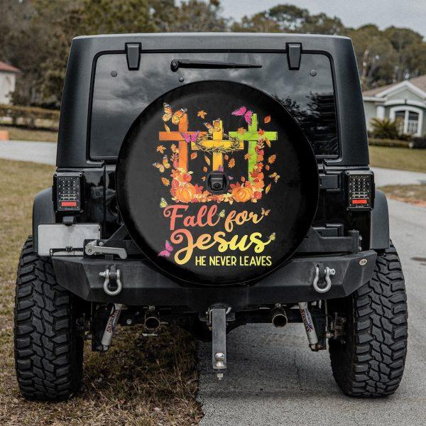 Christian Tire Cover, Thanks Giving Fall For Jesus Fall Season Car Decor Spare Tire Cover, Jesus Tire Cover, Spare Tire Cover