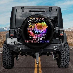 Christian Tire Cover Way Maker Miracle Worker My God Butterfly Sunflower Jesus Spare Tire Cover Jesus Tire Cover Spare Tire Cover 1 wtahib.jpg