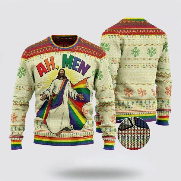 Christian Ugly Christmas Sweater, Ah Men Ugly Christmas Sweater, Religious Christmas Sweaters