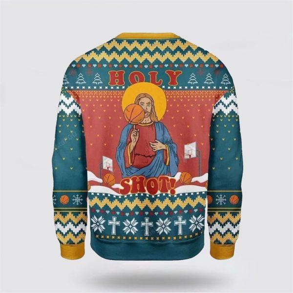 Christian Ugly Christmas Sweater, Christ Jesus Holy Shot Ugly Christmas Sweater, Religious Christmas Sweaters