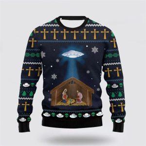 Christian Ugly Christmas Sweater, Fun Spaceship Jesus…