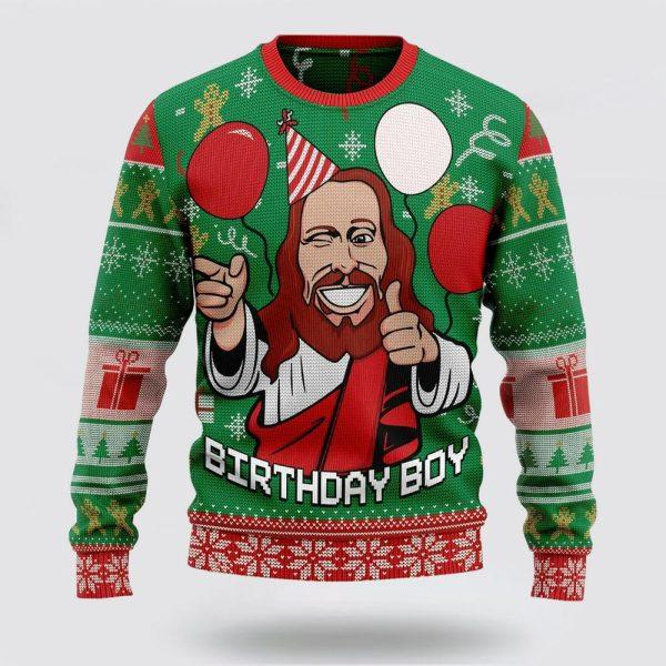 Christian Ugly Christmas Sweater, Jesus Wished The Birthday Boy Ugly Christmas Sweater, Religious Christmas Sweaters