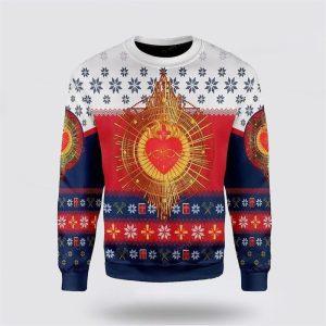 Christian Ugly Christmas Sweater, Sacred Heart Jesus…