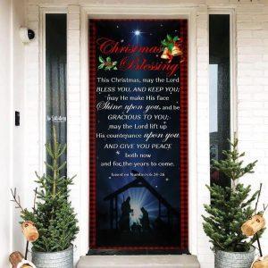 Christmas Blessing Door Cover, Front Door Christmas…