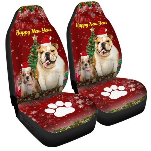 Christmas Bulldogs Car Seat Covers Custom Car Interior Accessories, Christmas Car Seat Covers