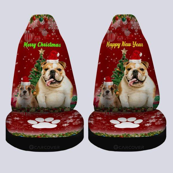 Christmas Bulldogs Car Seat Covers Custom Car Interior Accessories, Christmas Car Seat Covers
