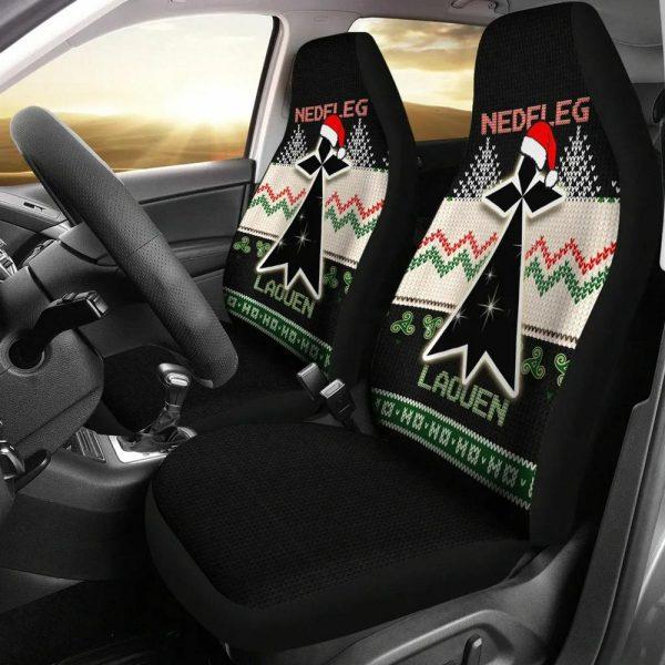 Christmas Car Seat Covers, Brittany Celtic Christmas Car Seat Covers Stoat Ermine Ugly Christmas