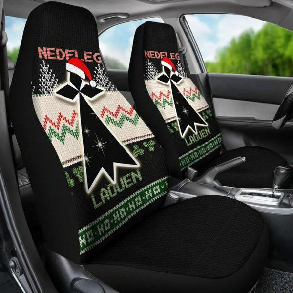 Christmas Car Seat Covers, Brittany Celtic Christmas Car Seat Covers Stoat Ermine Ugly Christmas