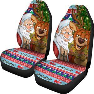 Christmas Car Seat Covers Celtic Merry Christmas Ugly Car Seat Drunk Santa and Deer 2 ejslv3.jpg