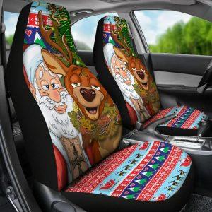Christmas Car Seat Covers Celtic Merry Christmas Ugly Car Seat Drunk Santa and Deer 3 tshxn5.jpg