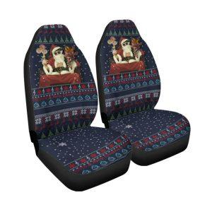 Christmas Car Seat Covers Celtic Ugly Christmas Car Seat Covers Gangster Santa with Reindeer 3 bxltd3.jpg