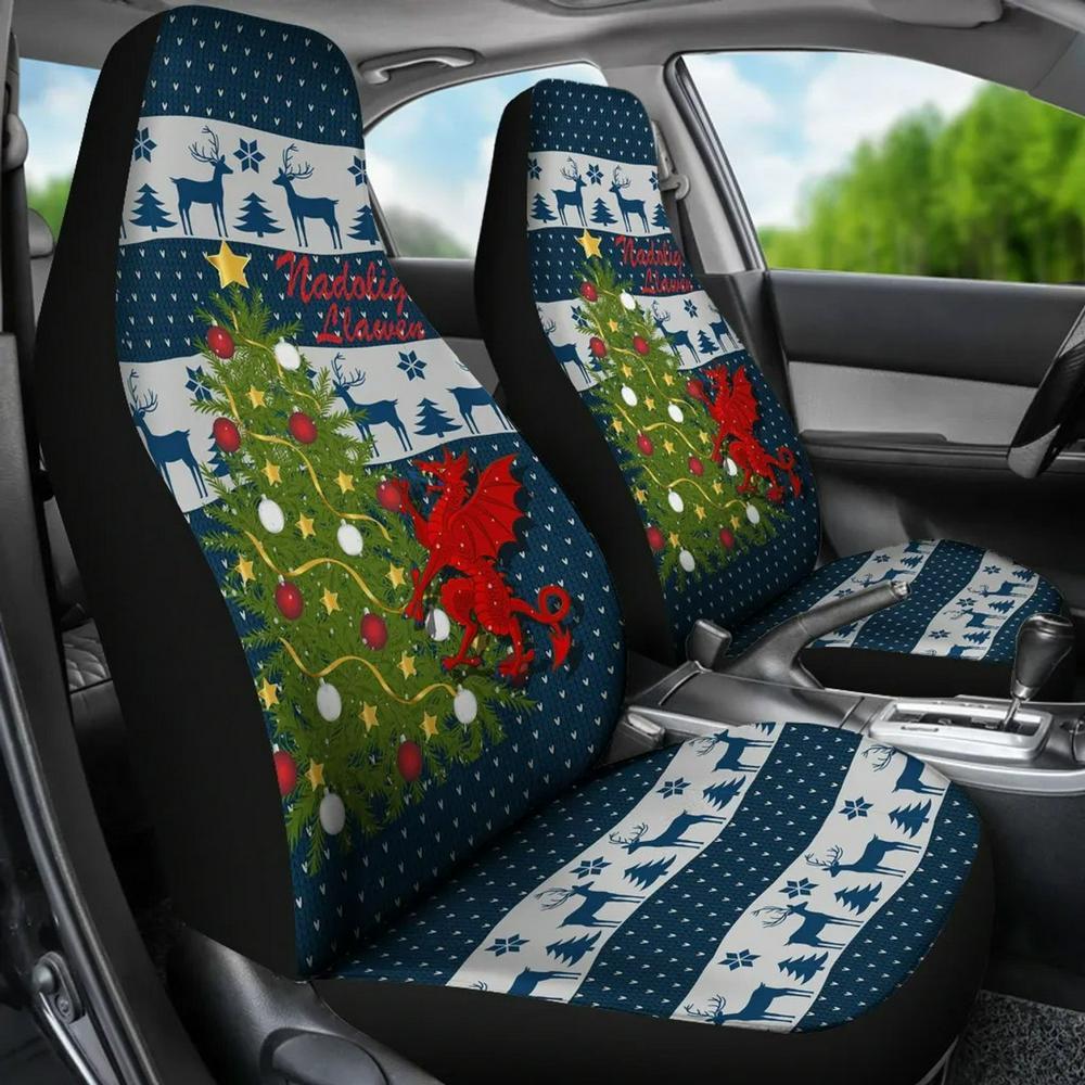 Christmas Snowman Print Car Seat Covers Vehicle Front Seat Covers,  Christmas Car Seat Covers - Excoolent