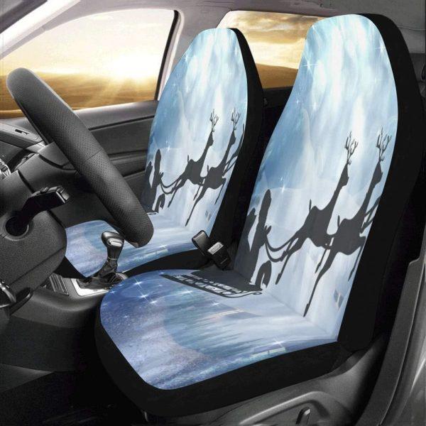 Christmas Car Seat Covers, Santa Claus And His Flying Reindeer Car Seat Covers