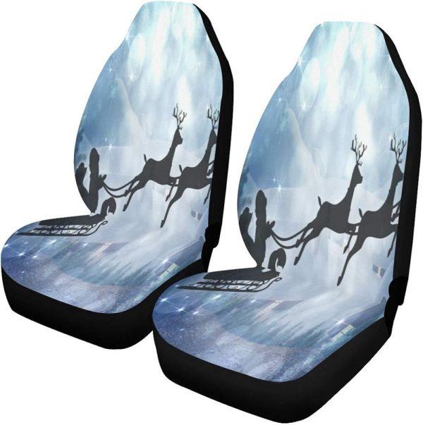 Christmas Car Seat Covers, Santa Claus And His Flying Reindeer Car Seat Covers