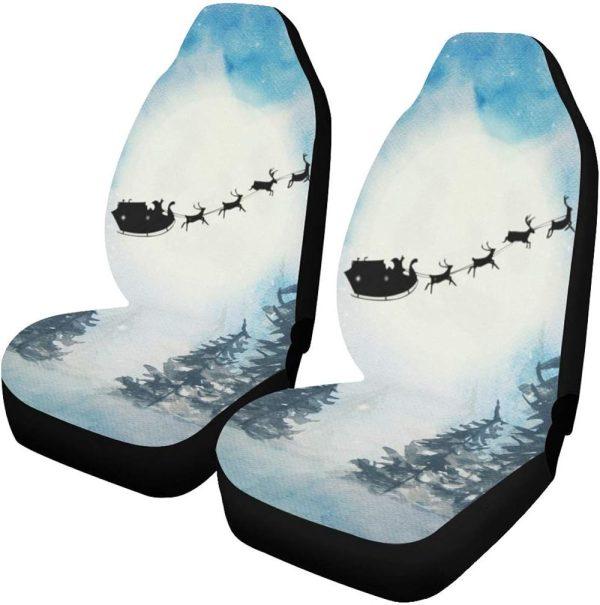 Christmas Car Seat Covers, Santa Claus And His Reindeer Car Seat Covers