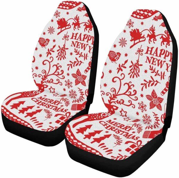 Christmas Car Seat Covers, Santa Claus And Reindeer Carrying Gifts Car Seat Covers
