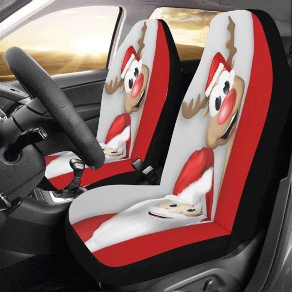 Christmas Car Seat Covers, Santa Claus And The Red Nosed Reindeer Car Seat Covers