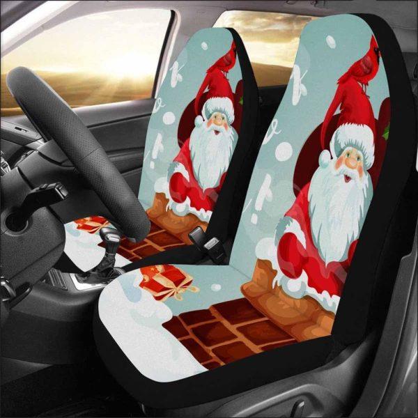 Christmas Car Seat Covers, Santa Claus Climbs The Chimney Car Seat Covers