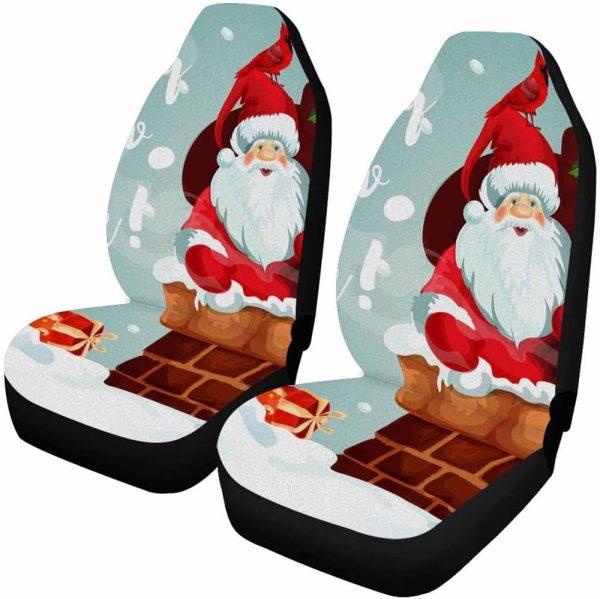 Christmas Car Seat Covers, Santa Claus Climbs The Chimney Car Seat Covers