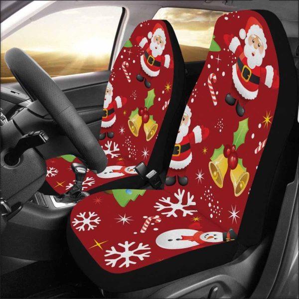 Christmas Car Seat Covers, Santa Claus Reindeer Carrying Gifts Car Seat Covers