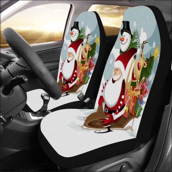 Christmas Car Seat Covers, Santa Claus Snowman And Red Nosed Reindeer Car Seat Covers